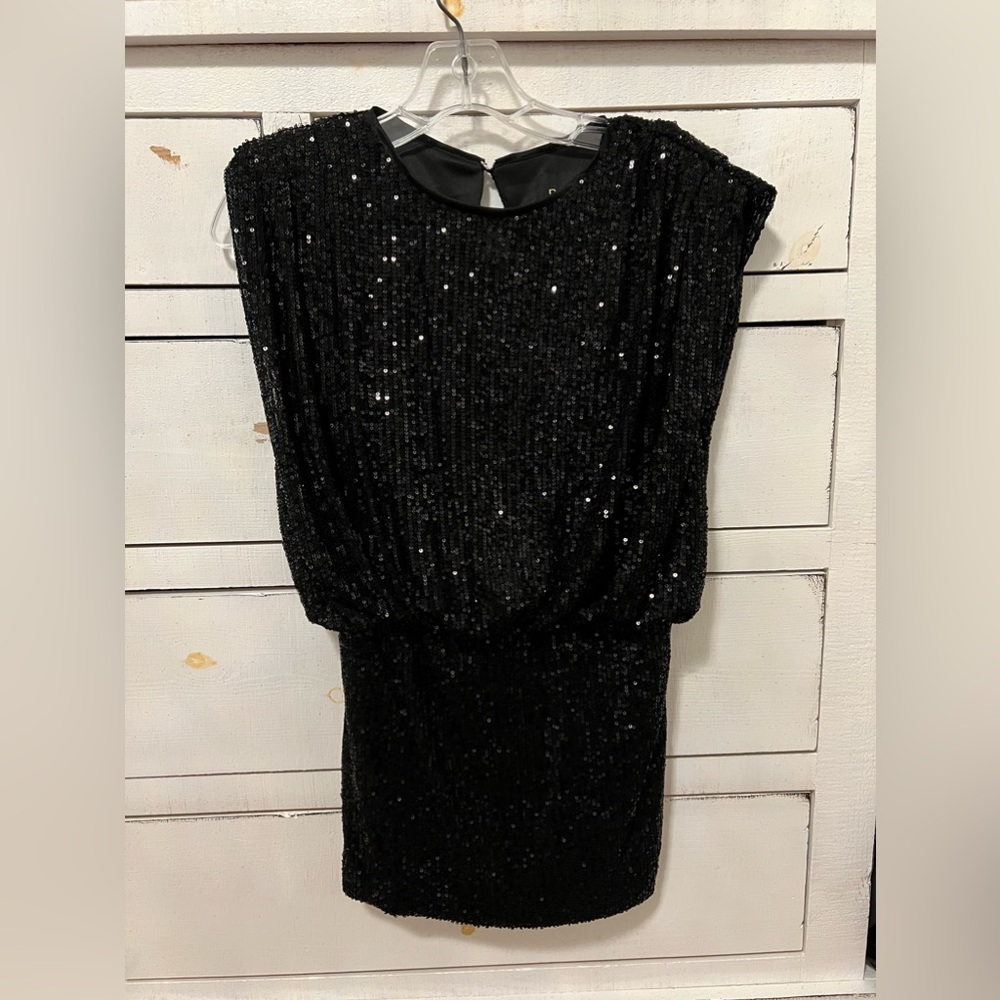 Black sequin mini dress